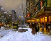 Porte St Denis in Winter - 爱德华·科尔特斯